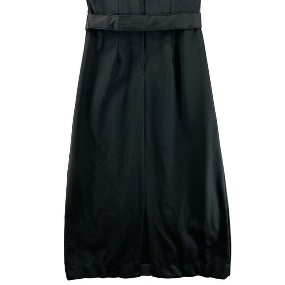 Vintage Maxi Dress Size 16-1/2 60s 70s Sleeveless Black White Stones Trees Avon - Picture 16 of 16